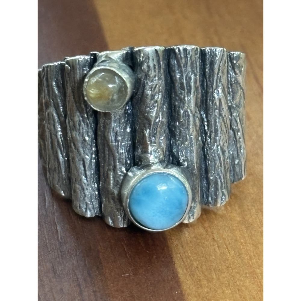 Multi Stone Ring 925 Sterling Silver Ring Handmade Size 9.25